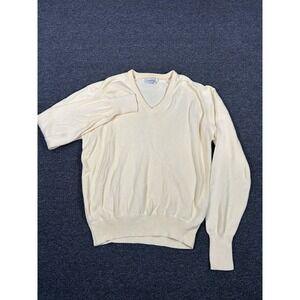Vintage Titleist Collection Sweater Men's Medium Yellow V-Neck Made In USA Golf‎